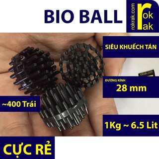 Vật liệu lọc bioball (Bio Ball) cầu gai 1kg cho lọc dàn mưa bakki giúp giải phóng khí không có lợi và lọc tràn