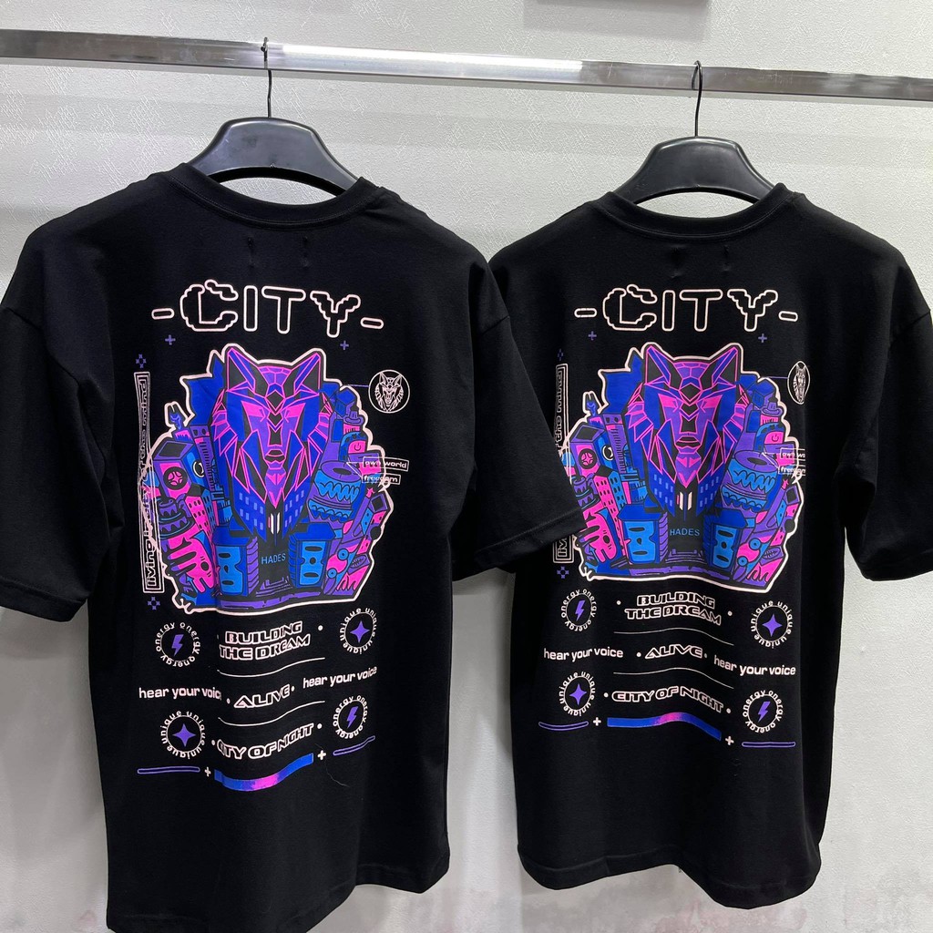 Áo thun tay lỡ HADES City tee Nam nữ cotton Kun Shop