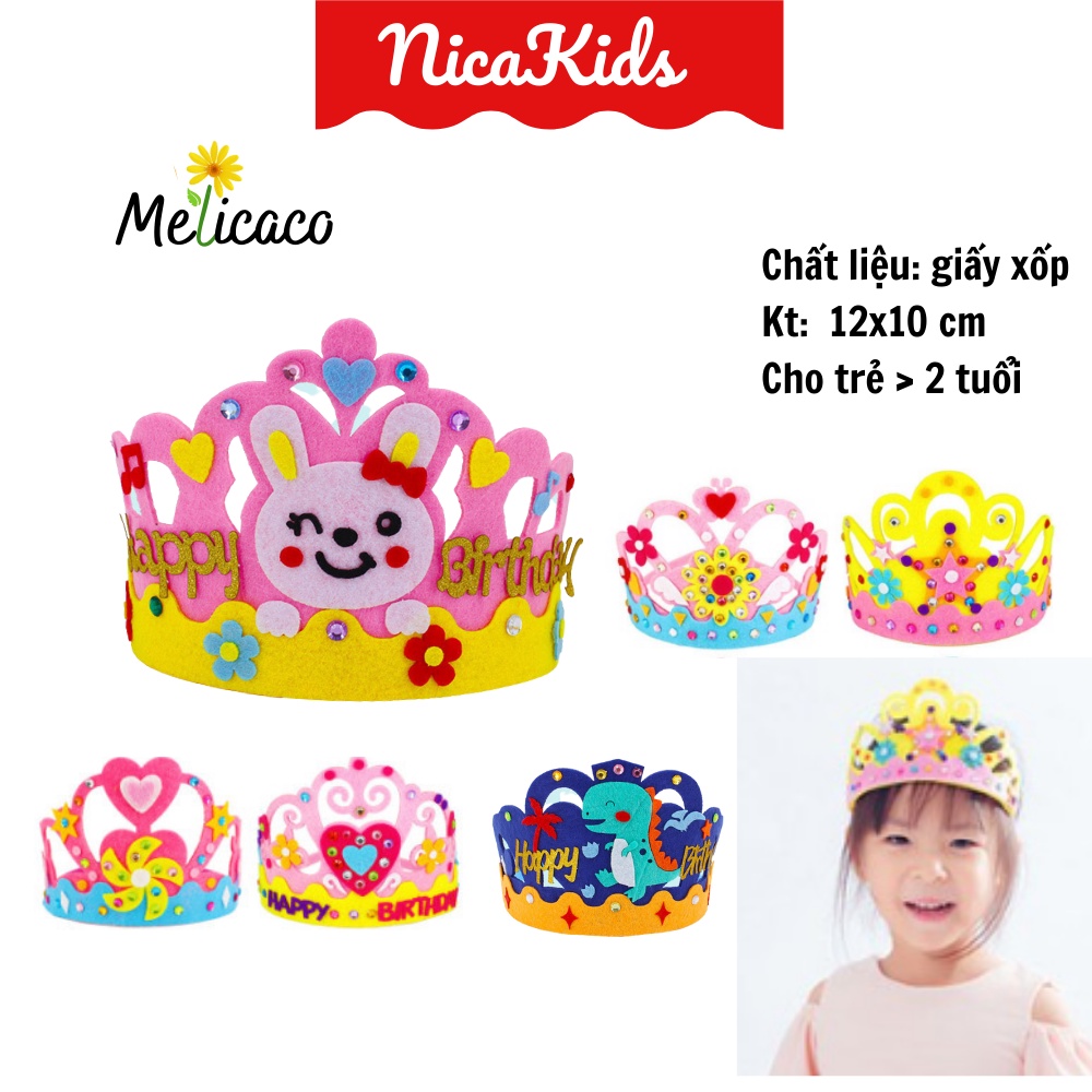 Vương miện 3D thủ công Melicaco cho bé