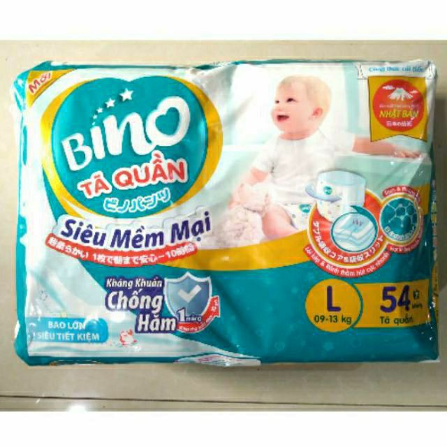 Bỉm/Tã quần Bino M60 /L54/ Xl48/ XXL44 MẪU CHỐNG HĂM