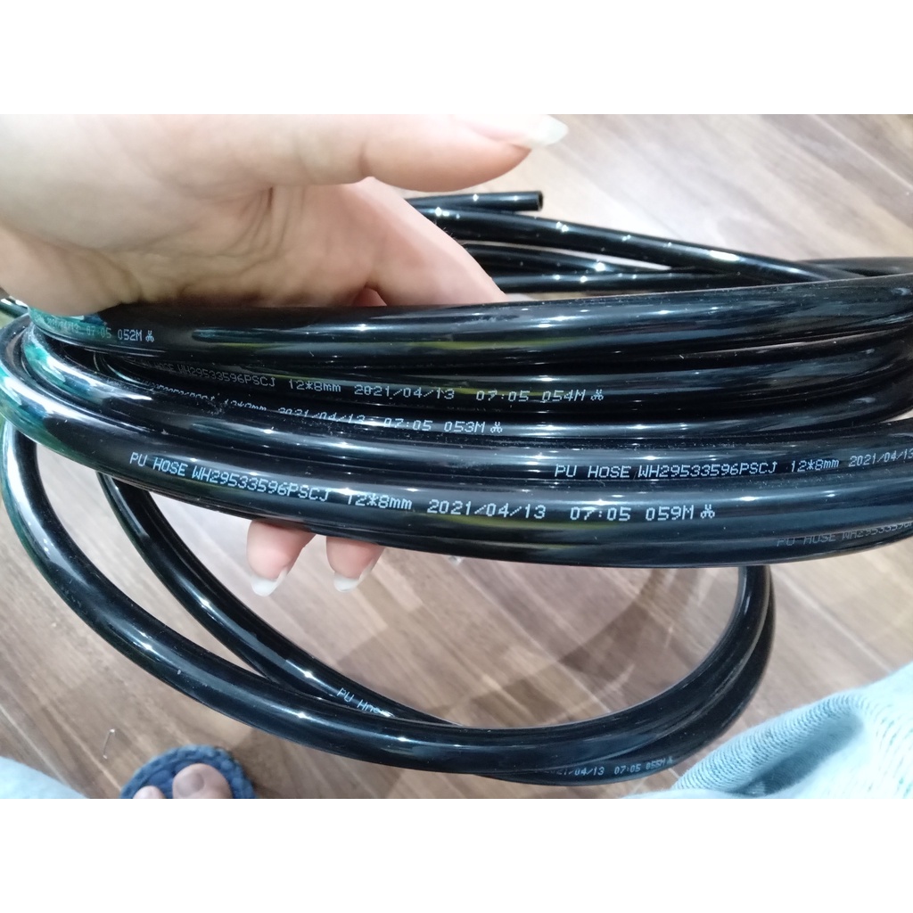 Ống dây khí PU Phi 12 xanh dương, trắng trong đen hàng liên doanh giá rẻ, cuộn 100m