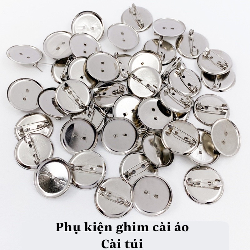 Set 100 Ghim Cài Áo Hình Khay Đựng Trang Sức,Ghim đế tròn 2.5cm, cài túi xách