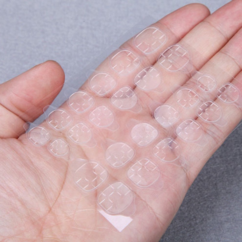 Set 24 Tấm Sticker Hai Mặt Trong Suốt Tự Dính Chống Thấm Nước Trang Trí Móng Tay