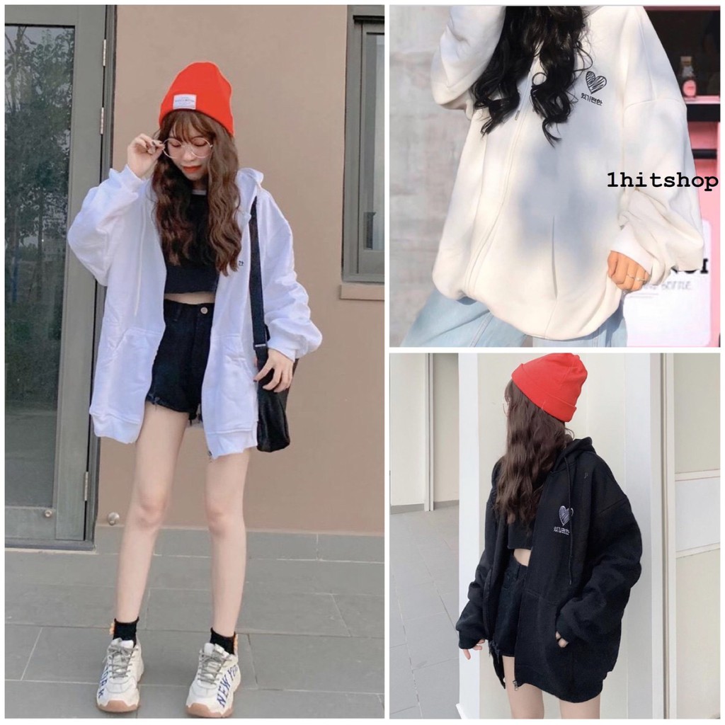 [ Mã FAMAYWA2 giảm 10K đơn 50K] Áo Khoác Hodie ❣️FREESHIP❣️Áo khoác Nữ Nỉ Dây Kéo Form Rộng MOPIE Ulzzang TTAK882