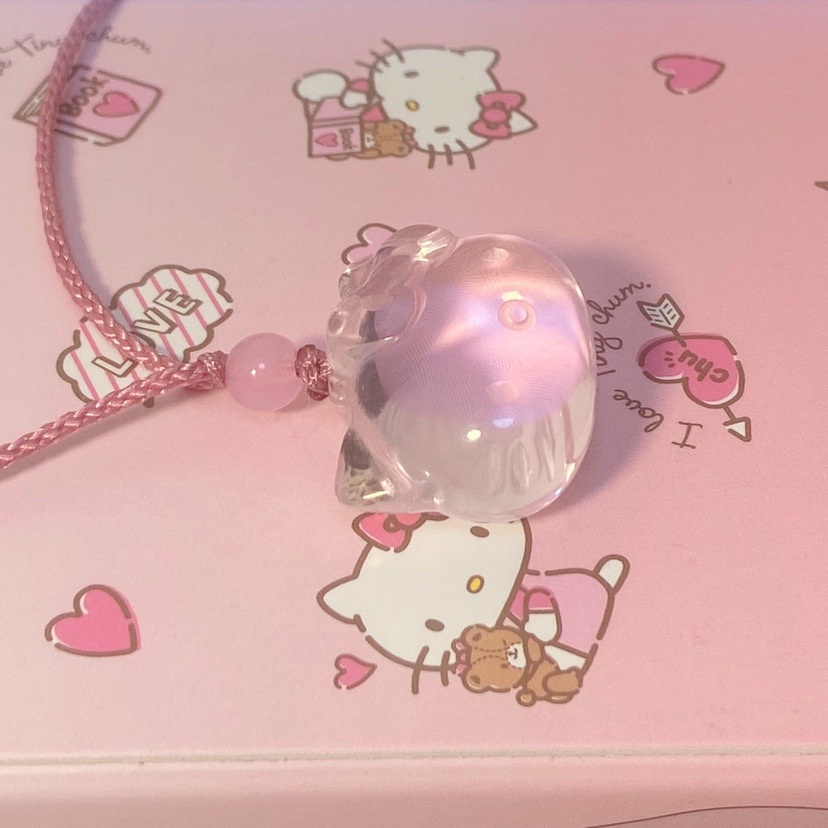 Vòng cổ Mặt Hello Kitty Đính Pha Lê Hồng Ngọt Ngào Dễ Thương