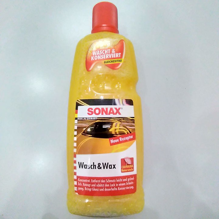 NƯỚC RỬA XE Ô TÔ ĐẬM ĐẶC SONAX WASH & WAX 313341, 1000ml (Wasch & Wax 313341, 1000ml)