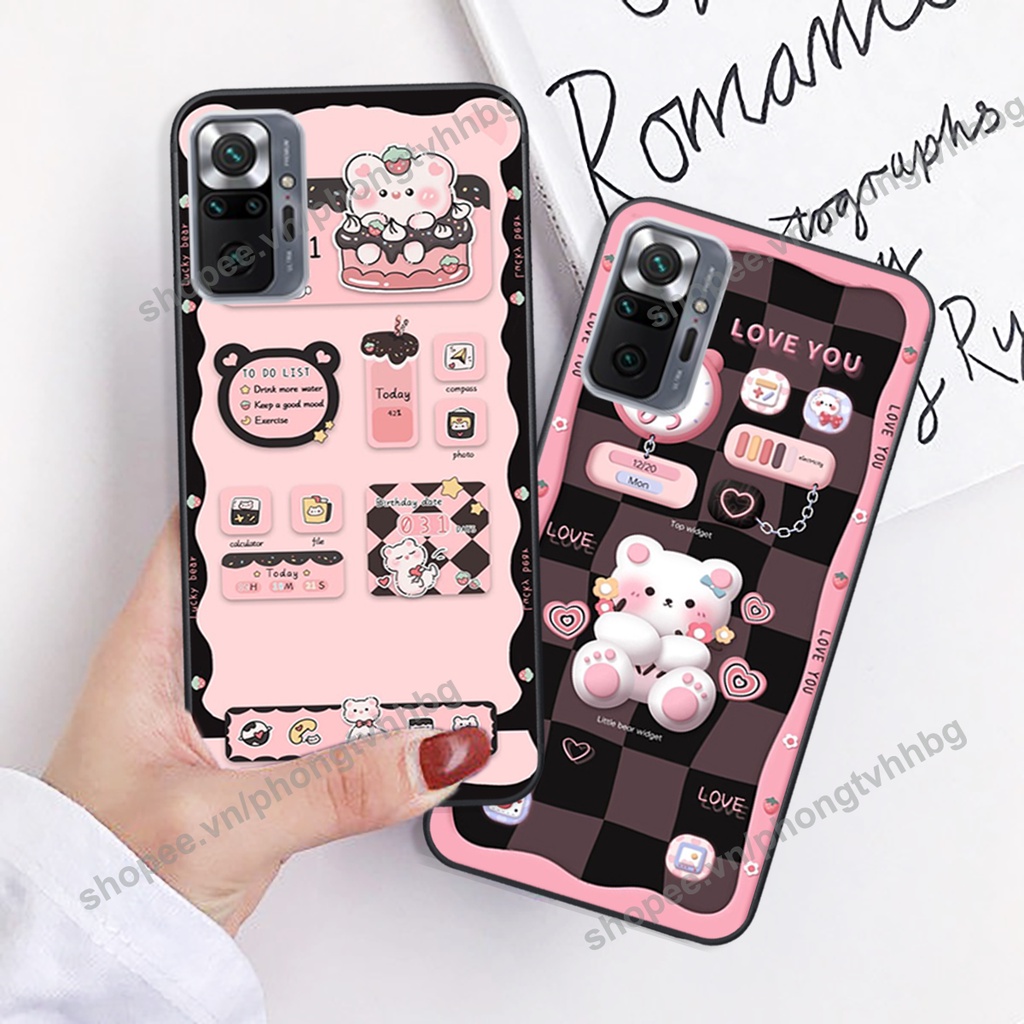 Ốp lưng Xiaomi Redmi 10 / Redmi note 10 4g 5g / Redmi note 10 Pro gấu,thỏ trắng , đồng hồ dễ thương cute cực đẹp