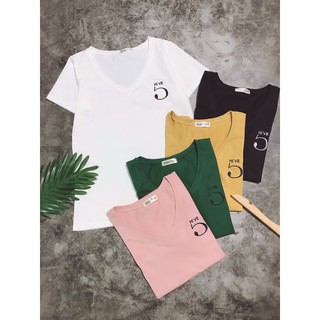 Áo THUN THÁI cổ tim thêu form vừa(bao chất)