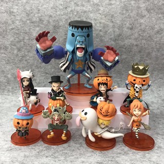 Đồ chơi mô hình nhân vật Luffy Nami Zoro Sanji hoạt hình One Piece phong cách bí ngô Halloween