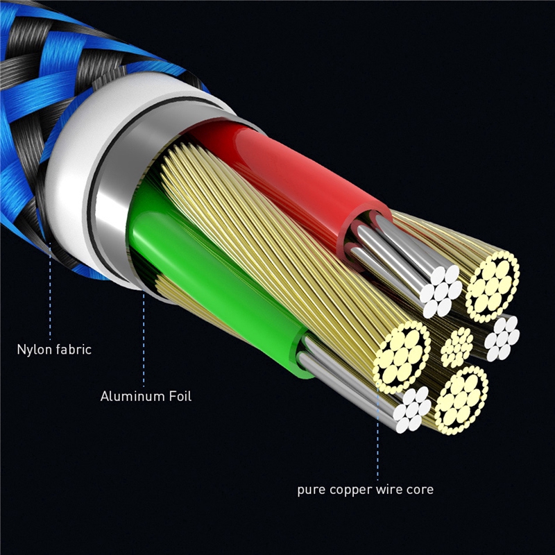 Dây cáp sạc nhanh đầu usb và type c có đèn led thích hợp cho Iphone Android