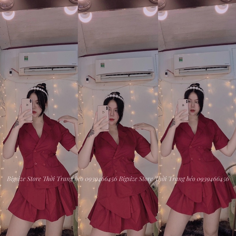 SET VÁY ÁO VEST LỆCH TÀ [ BIGSIZE 60-90KG ]