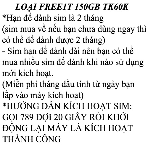 Siêu Thánh Sim 4G Mới, Miễn Phí 180GB/tháng, Tặng 60.000đ, Miễn Phí Tháng Đầu Tiên, Miễn Phí Gọi Nội Mạng, Gia Hạn 40k