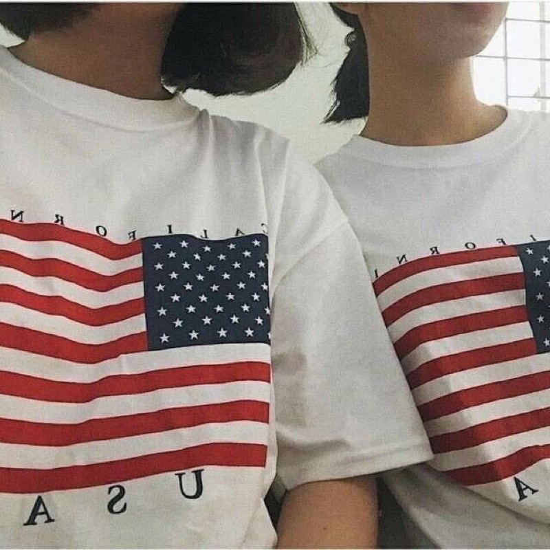 Áo Thun Tay Ngắn UNISEX USA - Hình chụp thật (Đủ size M-L-XL)