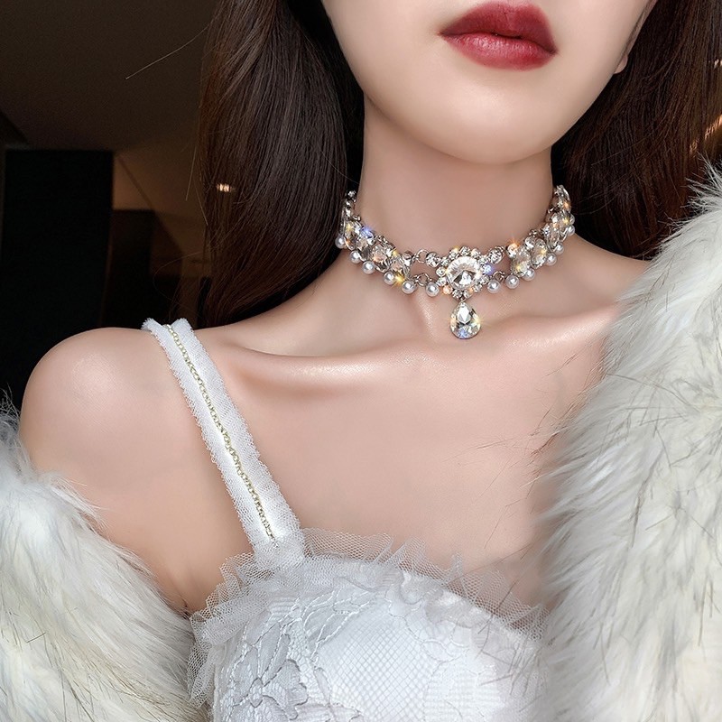 Choker đá mặt giọt nước ôm sát cổ mã OHZ-001