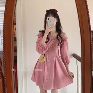 Đầm váy hồng dáng xòe