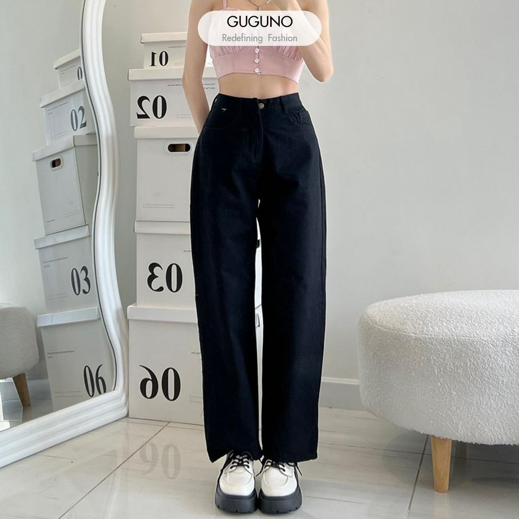 Quần jeans nữ ống rộng GUGUNO
