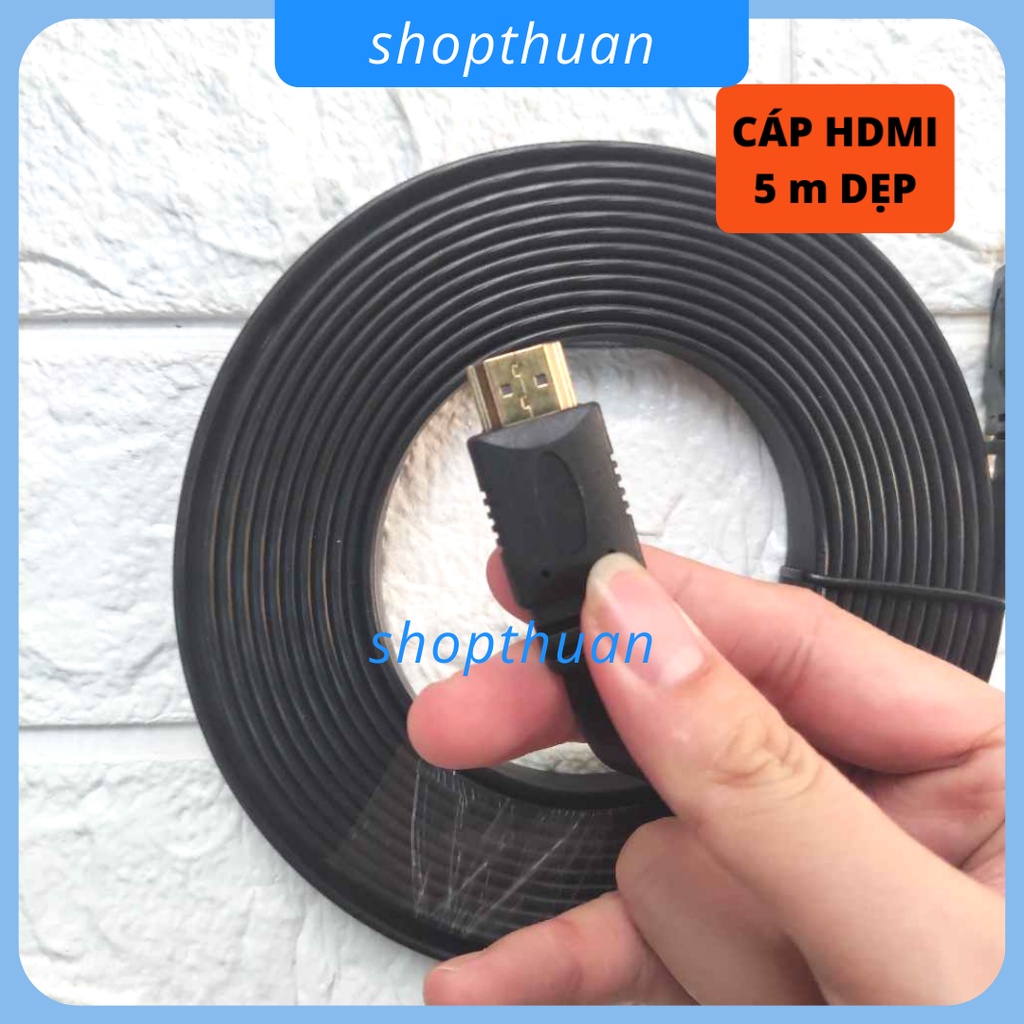 [Mã ELHACE giảm 4% đơn 300K] Cáp HDMI 5 mét dây dẹp - kết nối máy tính laptop / pc với máy chiếu , tivi