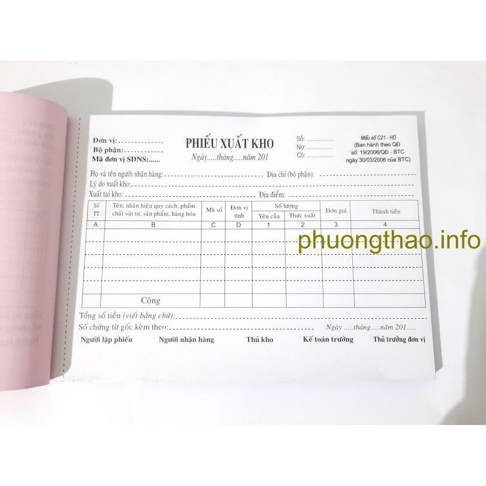 [Mã LIFEXANH03 giảm 10% đơn 500K] Phiếu nhập kho, xuất kho - Giấy carbon mịn đẹp ( 1 liên, 2 liên,3 liên - A4/ A5 )
