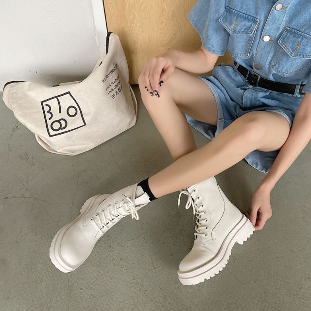 (sẵn đen 38) Boots ulzzang B29 đế cao 4.5cm | BigBuy360 - bigbuy360.vn