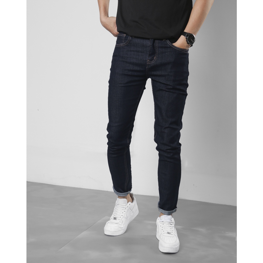 Quần jean nam NIGO skinny taper co dãn navi QJ87 cao cấp ống ôm