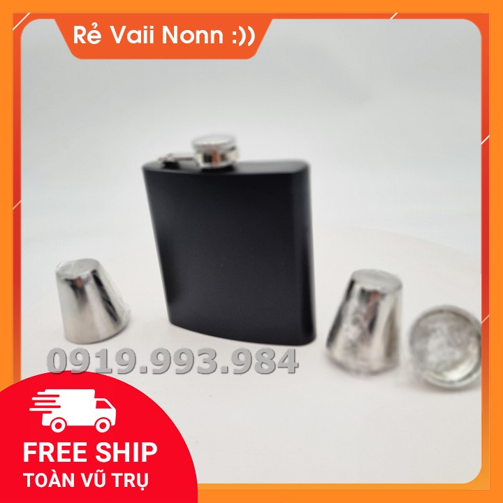 Bình đựng rượu bằng thép không gỉ dung tích 6oz tương đương với 130 ml tặng 2 chén + 1 phễu