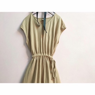 Đầm suông midi linen cột dây eo (tạm hết)