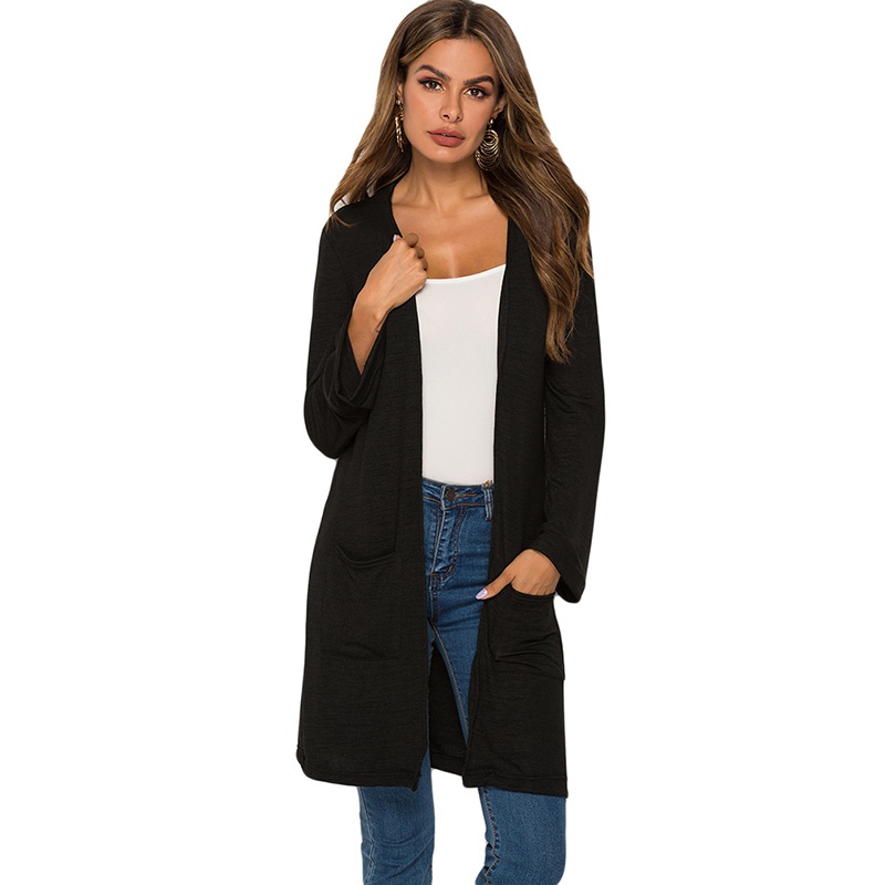 Áo khoác cardigan dệt kim tay dài cổ chữ V dáng rộng có túi thời trang thu đông cho nữ | BigBuy360 - bigbuy360.vn