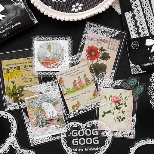 Gói Sticker Khung viền trong suốt trang trí Bullet Journal