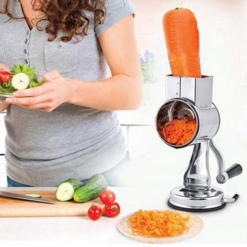 Dụng cụ xoay bào phô mai/rau củ/salad cầm tay đa năng với 5 lưỡi dao bào