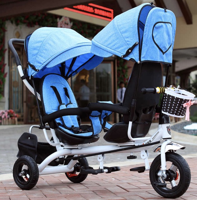 Xe đẩy 3 bánh 2 chỗ ngồi