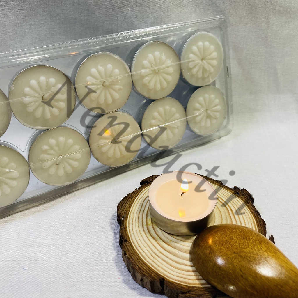 Vỉ tealight 10 viên cao cấp Đức Tín cháy trên 4h không khói không mùi an toàn cho người sử dụng
