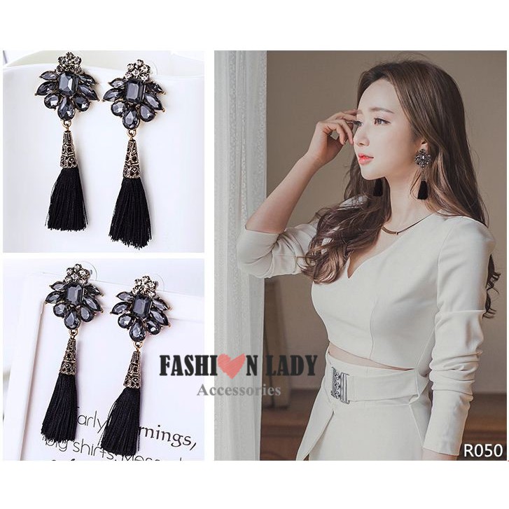 BÔNG TAI TUA RUA ĐÍNH ĐÁ NHÂN TẠO THỜI TRANG FASHION LADY