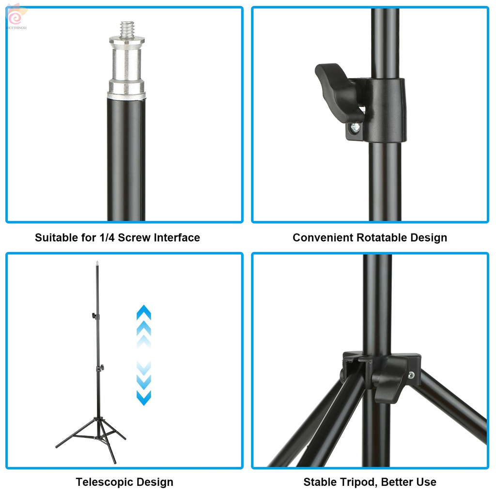 ET Tripod Bracket Telescopic Support Stretchable Standing Holder Height Adjustable  for Infrared T-hermometer 1.6M 1/4 Screw Tooth Design