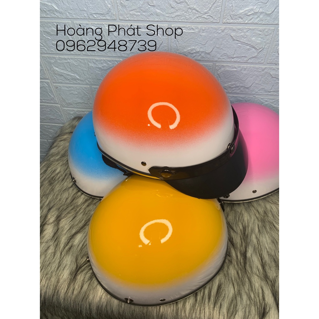 Mũ Bảo Hiểm 1/2 Nhiều Màu Lựa Chọn - Nón Nửa Đầu Đi Xe Máy Cao Cấp, Lồng Xốp Ép Nhiệt, Dây Khoá Cao Cấp