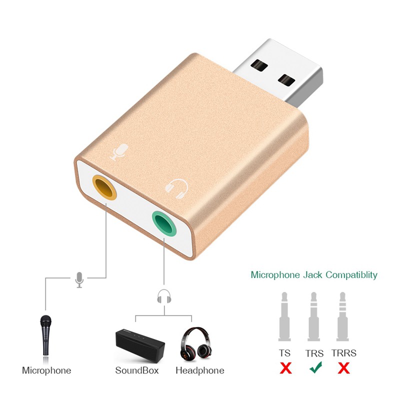 Đầu USB7.1 chuyển đổi tai nghe sang jack cắm 3.5cm tiện dụng