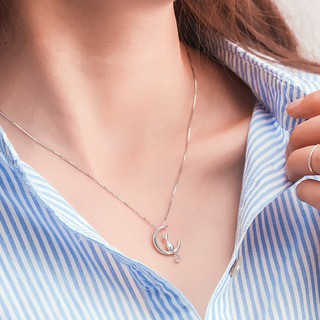 Dây chuyền mặt trăng và mèo dễ thương