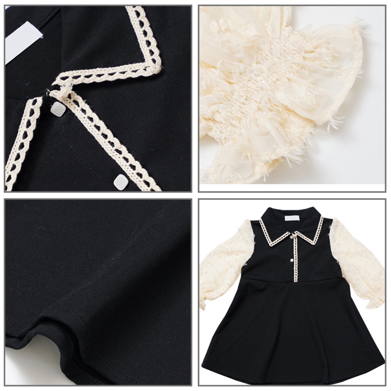 IQ ANGEL Đầm Công Chúa Phong Cách Phương Tây Hàn Quốc Mẫu Mới Thời Trang Xuân Thu Cho Bé Gái