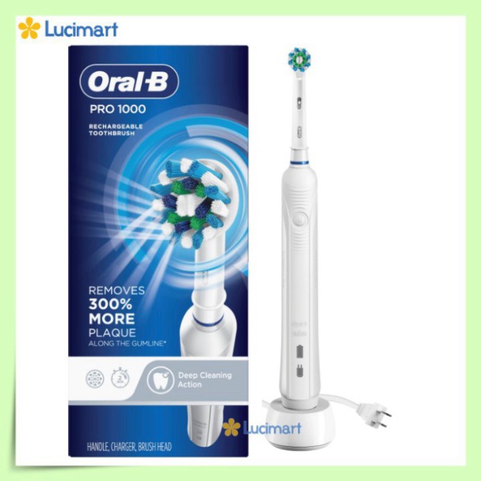 SIÊU GIẢM GIÁ Bàn chải điện Oral-B Pro 1000 Rechargeable Toothbrush từ Đức (mẫu mới 2020) SIÊU GIẢM GIÁ