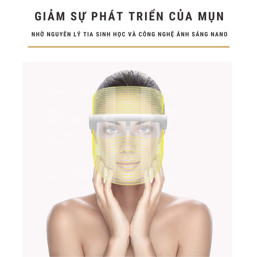 [Amazon Best Seller] Mặt Nạ ánh sáng sinh học, Hỗ Trợ Giảm Mụn,Chống Nếp Nhăn, Ngăn Ngừa Lão Hóa,Giúp da mặt căng mịn