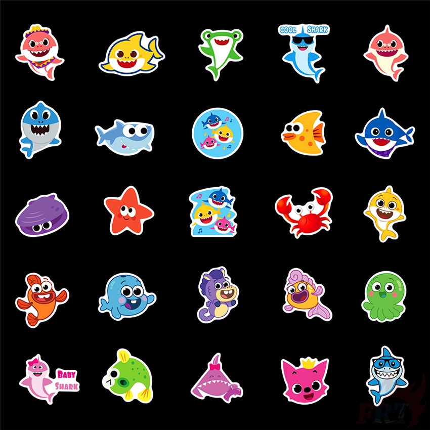 50Pcs/Set ❉ Baby Shark Series 02 Stickers ❉ Children's Song DIY Fashion Mixed Waterproof Doodle Decals Stickers
