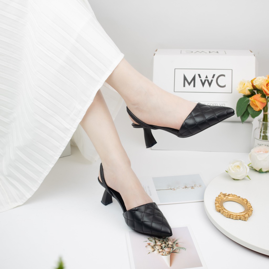 Giày Cao Gót MWC Quai Hậu Đế Cao 5cm Mũi Nhọn NUCG-3952