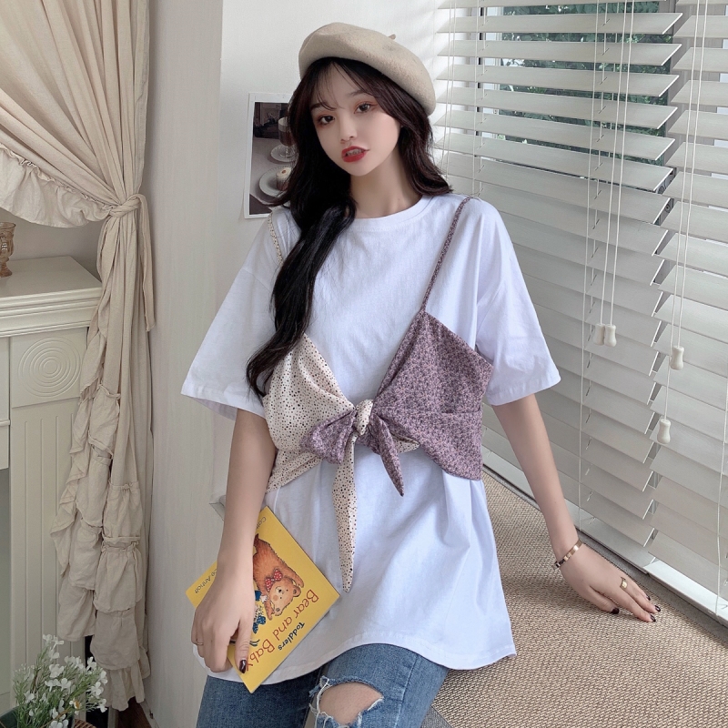 Áo Thun Nữ Ngắn Tay Phối Màu Thời Trang