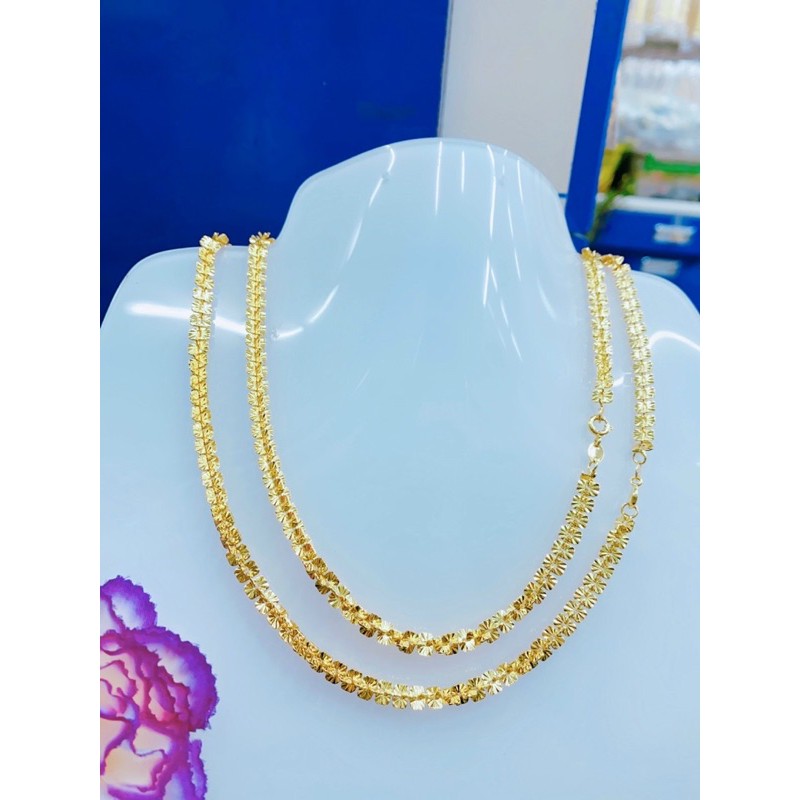 Dây chuyền nữ kiểu xoắn tròn dát vàng 18 dát bạch kim cao cấp