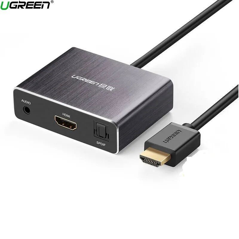 Cáp chuyển HDMI sang HDMI có cổng quang SPDIF 5.1 và audio 3.5mm Ugreen 40281