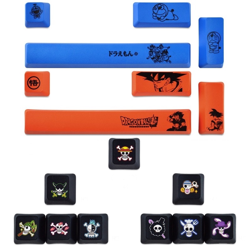 Doraemon Keycap nhựa PBT OEM cao cấp Dragon Ball Doremon One Piece Naruto nút phím lắp cho bàn phím cơ