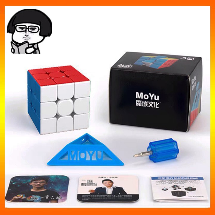 Rubik 3x3 Nam Châm Hãng Mod - Rubik 3x3x3 Gắn Nam Châm Không Viền Cao Cấp [TẶNG ĐẾ, LUBE, VẶN ỐC]]