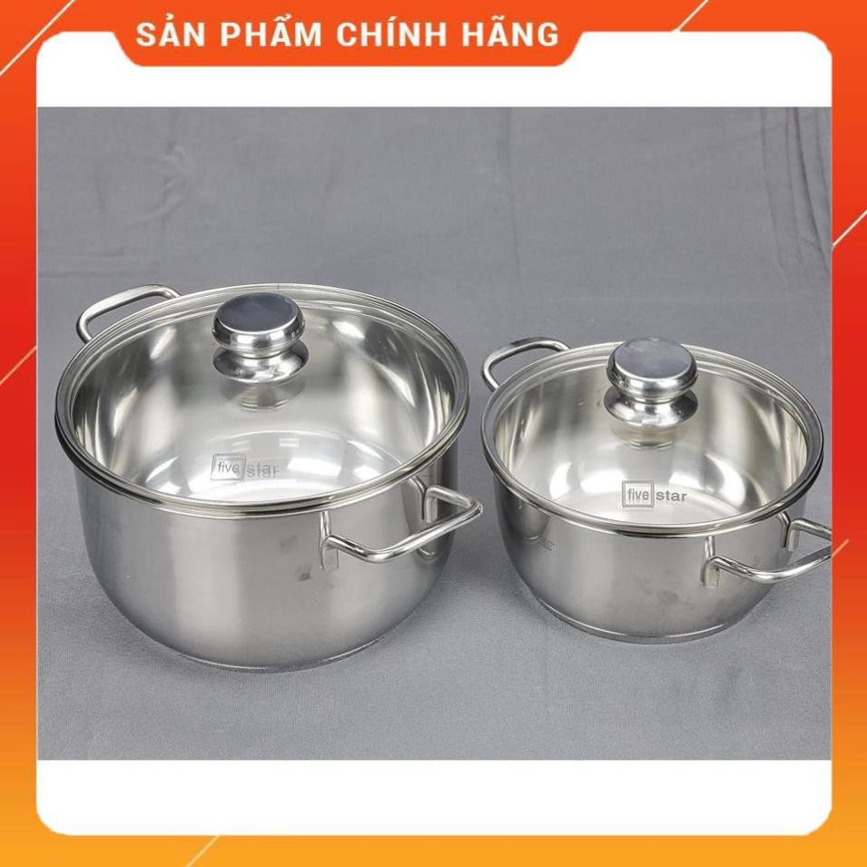 [FreeShip]  Bộ nồi inox Fivestar 5 chiếc 3 đáy vung kính, Hàng chính hãng - Bảo hành 5 năm BM