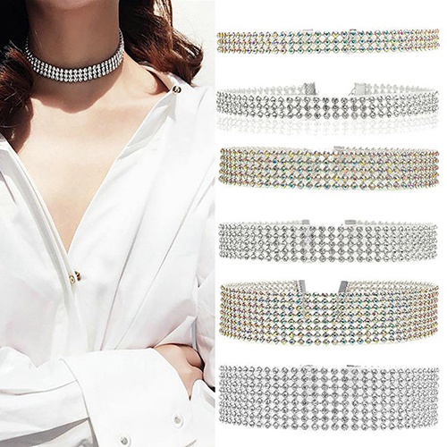 Vòng cổ choker đính đá nhân tạo lấp lánh thời trang cho nữ