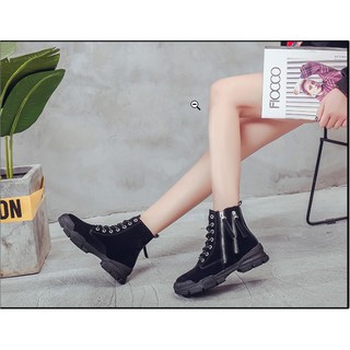 Giày boot cổ lửng,giày boot da lộn không độn đế B135
