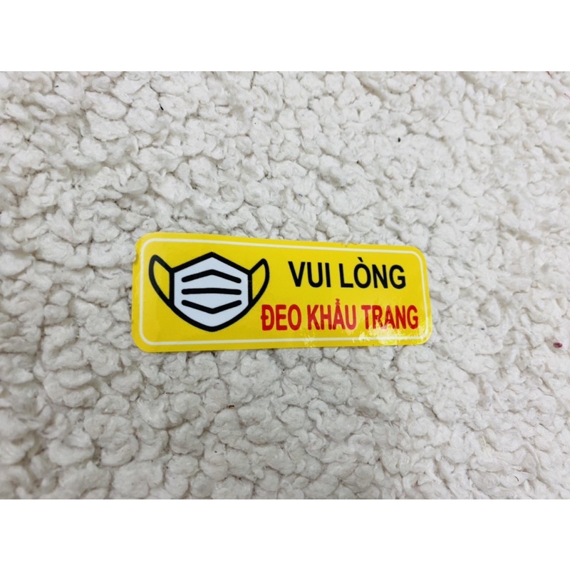 sticker vui lòng đeo khẩu trang2,5x8cm
